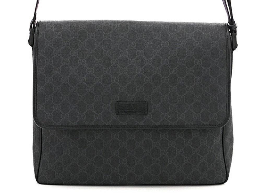 Gucci GG motif messenger bag shoulder gray black